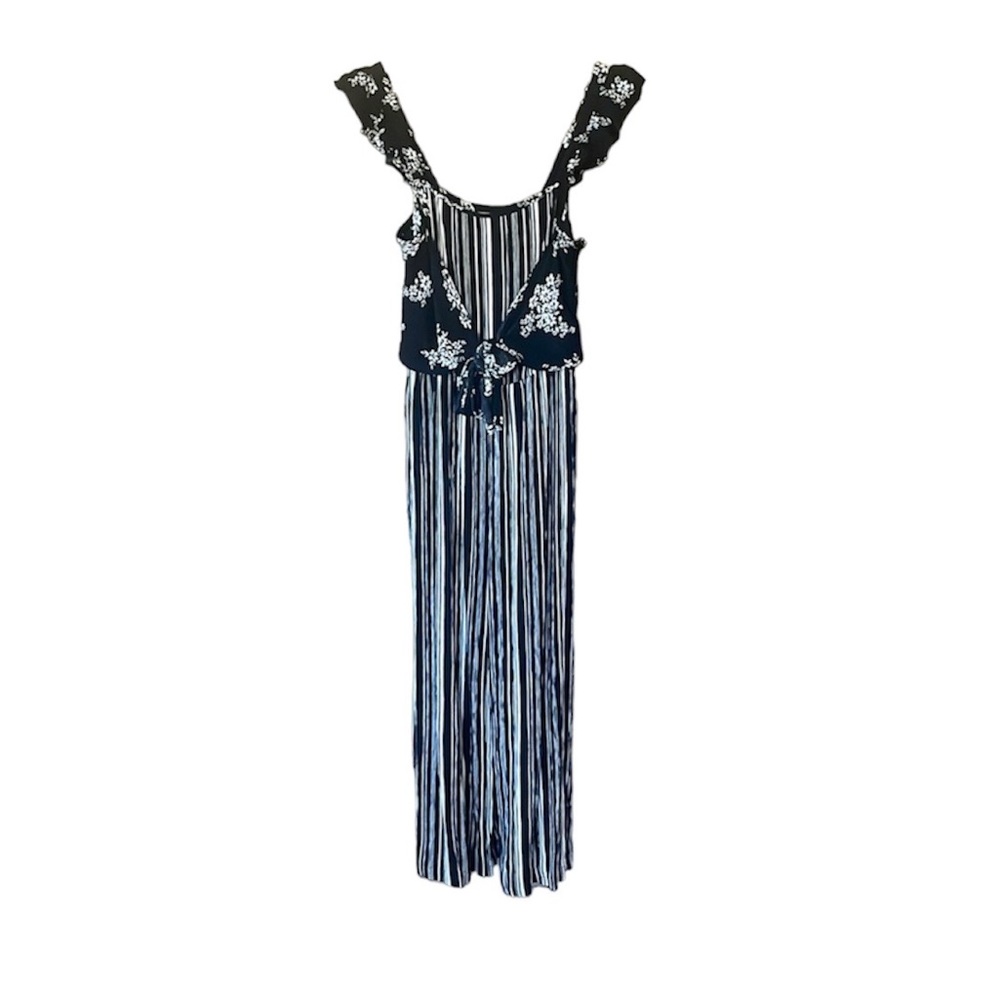 Altar’d state tie front floral and stripe romper jumpsuit